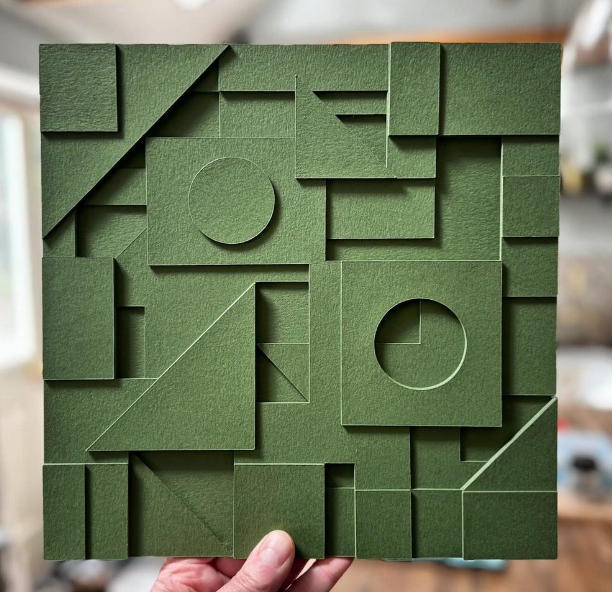   SEAN THORNHILL , INSPIRATION, ART &amp; DESIGN, art, paper art, 3d art, abstract art, paper craft, geometric,  blog post, chd, clairehefferdesign, Claire heffer design, ch design, art pieces, pink, green, white, textured art,  art inspiration, insp