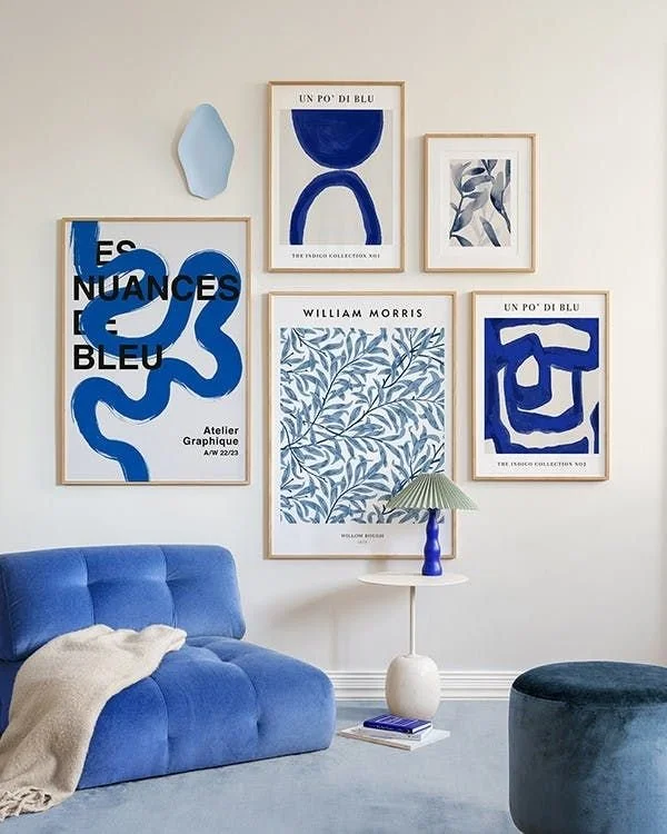 Blue And White Gallery Wall Ideas | Blue And White In Branding And Design | Blue And White In Graphic Design | Blue And White Interiors 