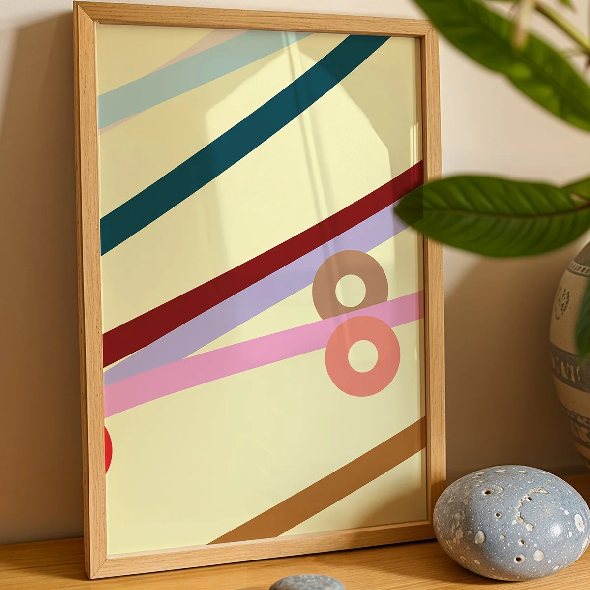  karmic drawing series, modern abstract print, pastel wall art, bold digital download, downloadable home decor, abstract lines and circles, colourful minimalist print, zen inspired design, contemporary printable art, artistic home styling, claire hef