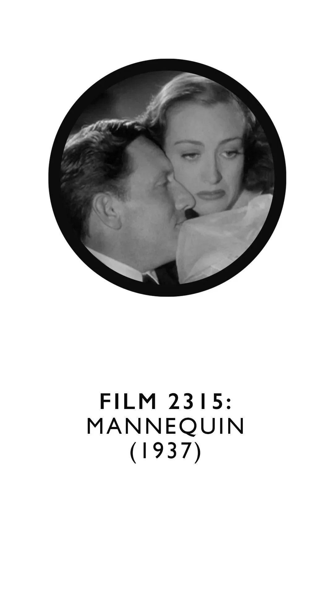 FILM 2315: MANNEQUIN&nbsp;(1937)