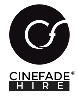 Cinefade hire, Keslow Camera and Arri Rental logos