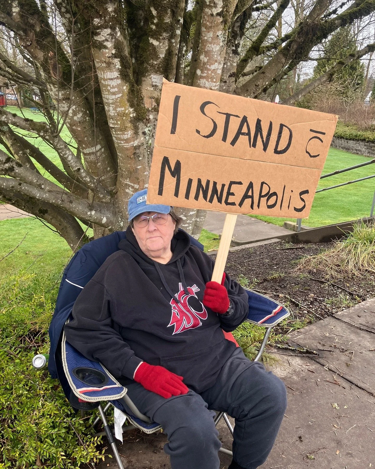 Emerged from my hidey hole to stand with the folks in Shelton WA. #iceoutforgood