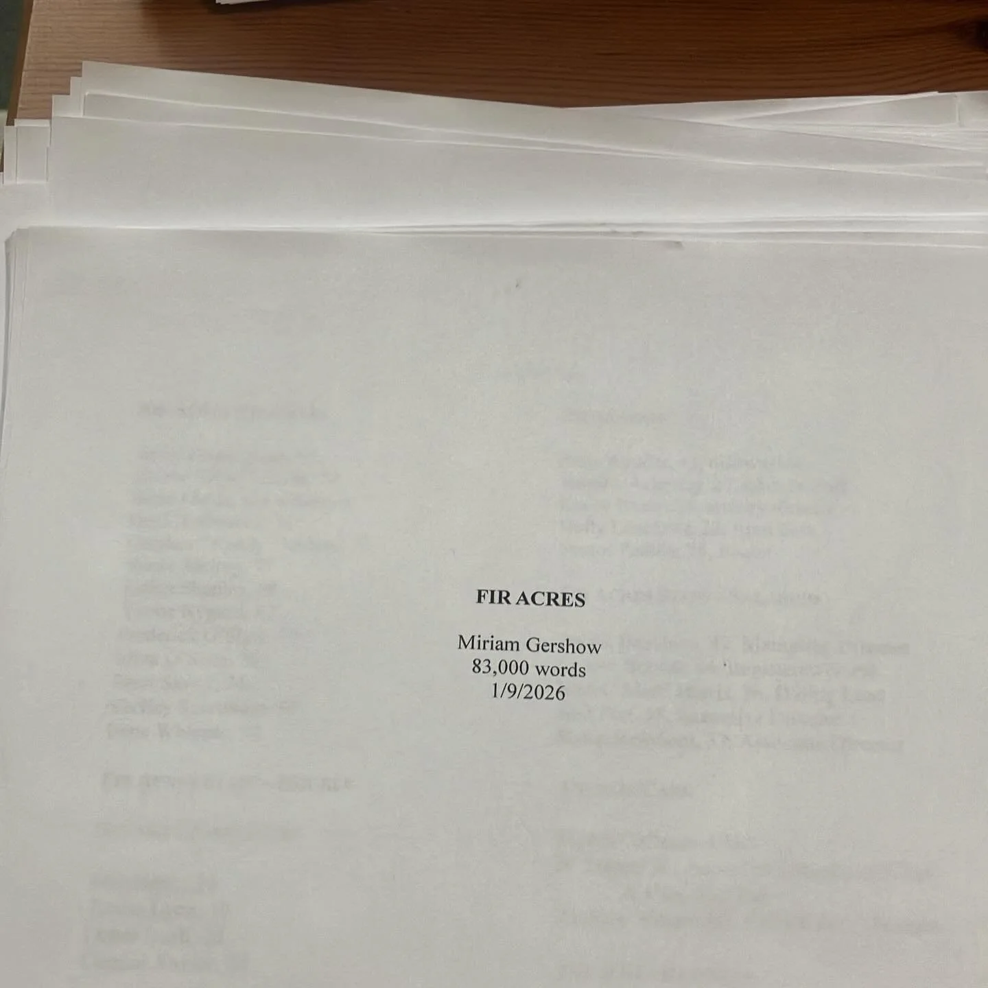 Wrapping up the most remarkable three weeks. What a gift. What a game changer. 

Fir Acres, the book of my whole heart, is finished. I figured out how to outline a mystery, but that project is on hold due to <delightful vagueposting> reasons. 
