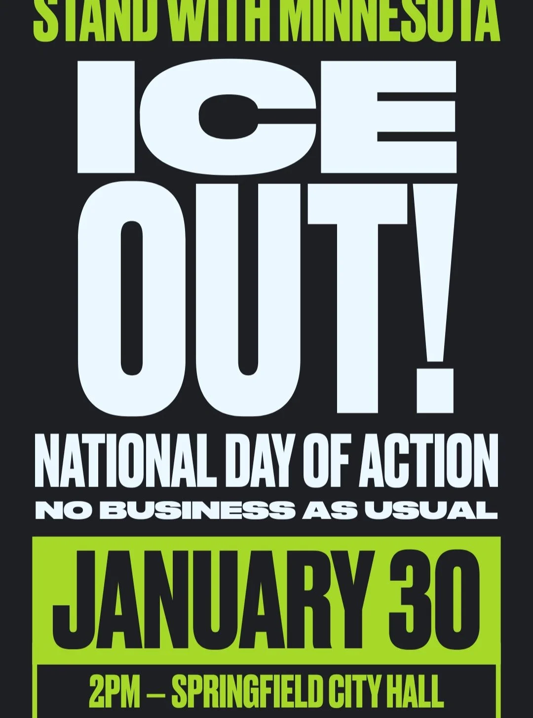 See you @ Springfield City Hall tomorrow at 2. #iceout #nationalstrike