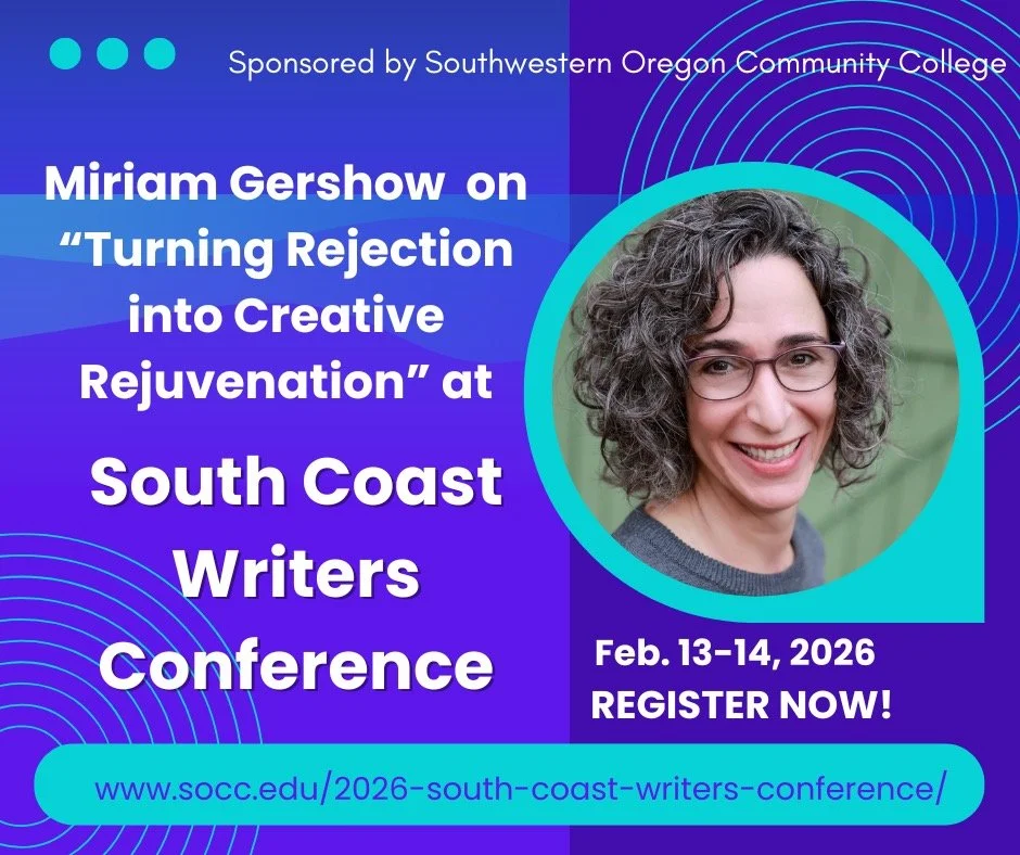 Southern Oregon peeps! Come join me at the newly revived South Coast Writers Conference weekend after next. I was faculty there 10 years ago, and it was really great. So glad it's back! 

My keynote will be full of juicy publishing humiliations for y