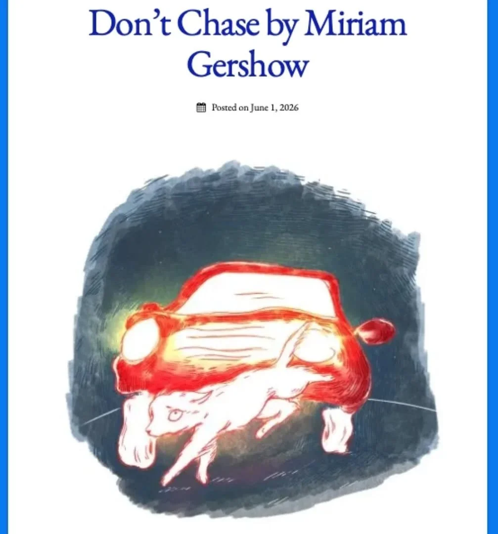 Find yourself a journal that marries your flash with gorgeous original art. Longtime fan of Flash Frog. Delighted to be in their (virtual) pages. 

Link here and in bio: https://flash-frog.com/2026/06/01/dont-chase-by-miriam-gershow/