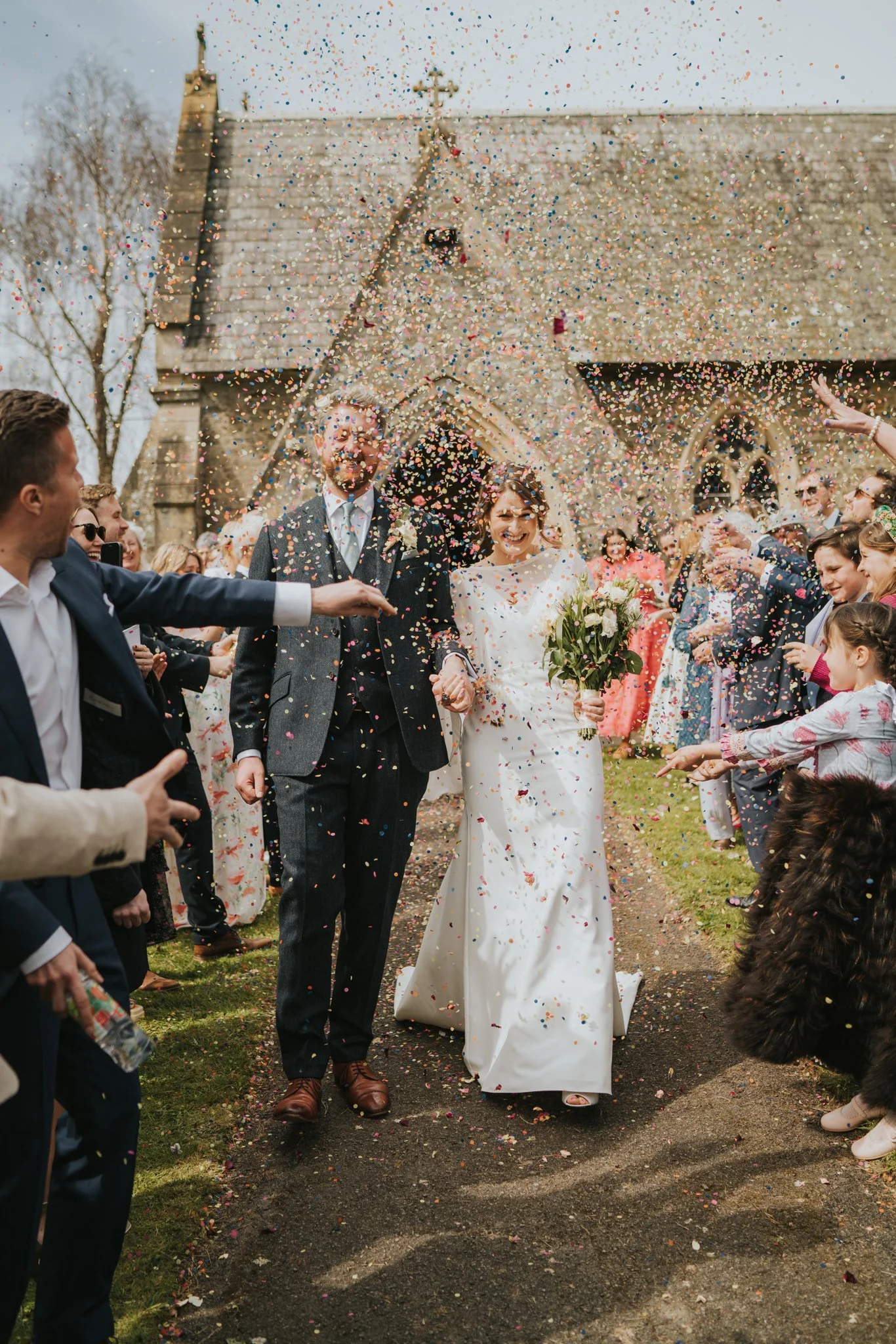Real Bride Laure wears Sarah Seven wedding dress from our Hoxton bridal