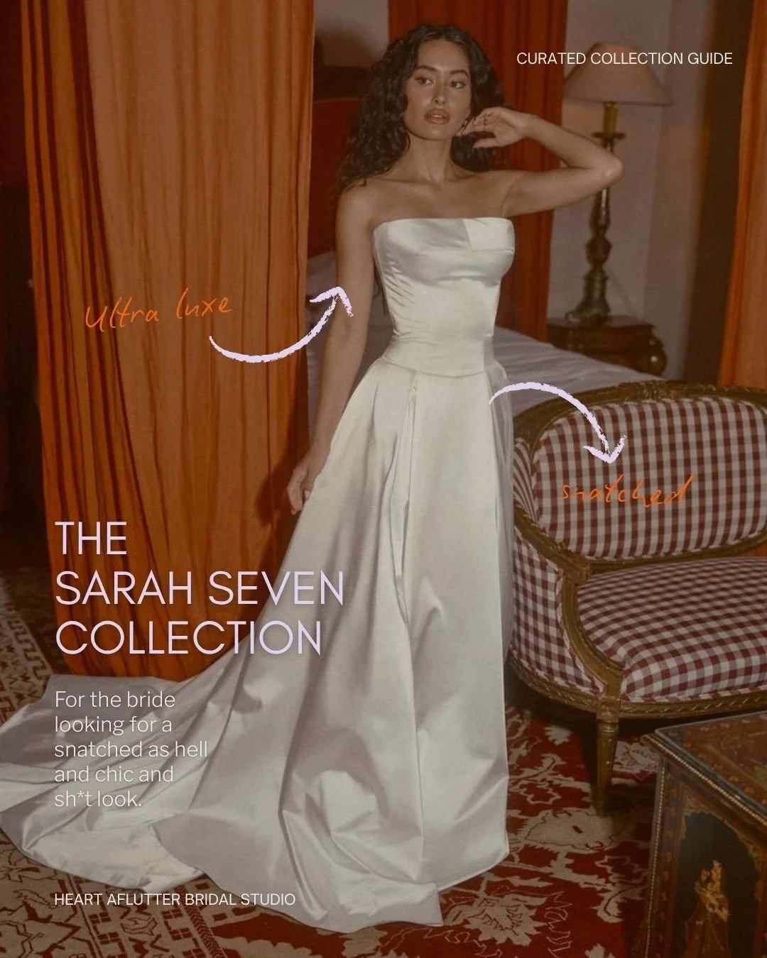 SARAH SEVEN COLLECTION // As we gear up to receive the latest Fancy Girl's club collection from @sarahseven, we're sharing some of our current curated favourites from the Heart Aflutter Bridal Studio. Chic brides - which one are you choosing?⁠
⁠
The 