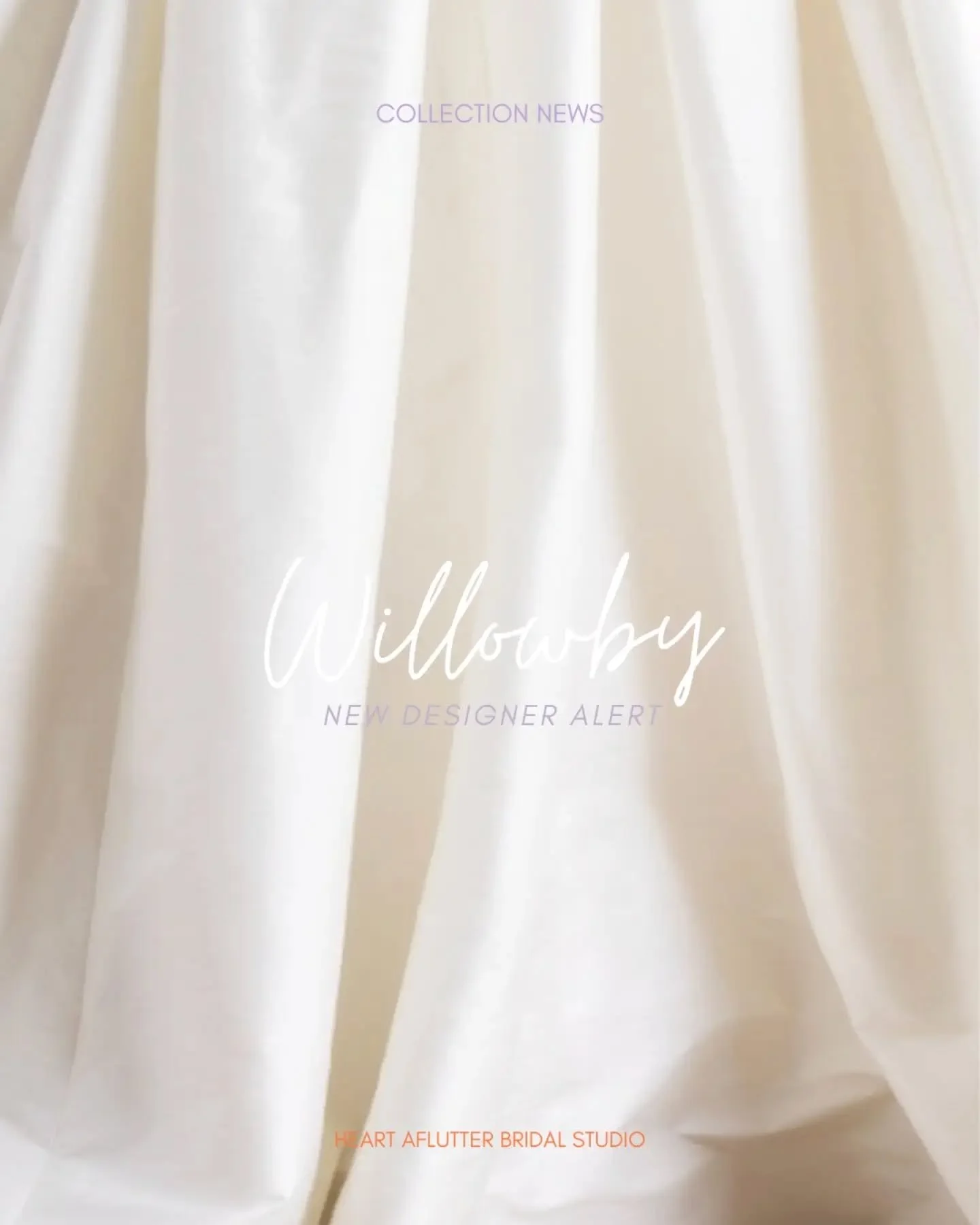 INTRODUCING WILLOWBY // Newness at the Heart Aflutter Studio. We're excited to share that we've welcomed Willowby by Watters to our East London studio. 

The perfect gowns for brides looking for something ultra romantic, bold, modern with a subtle vi