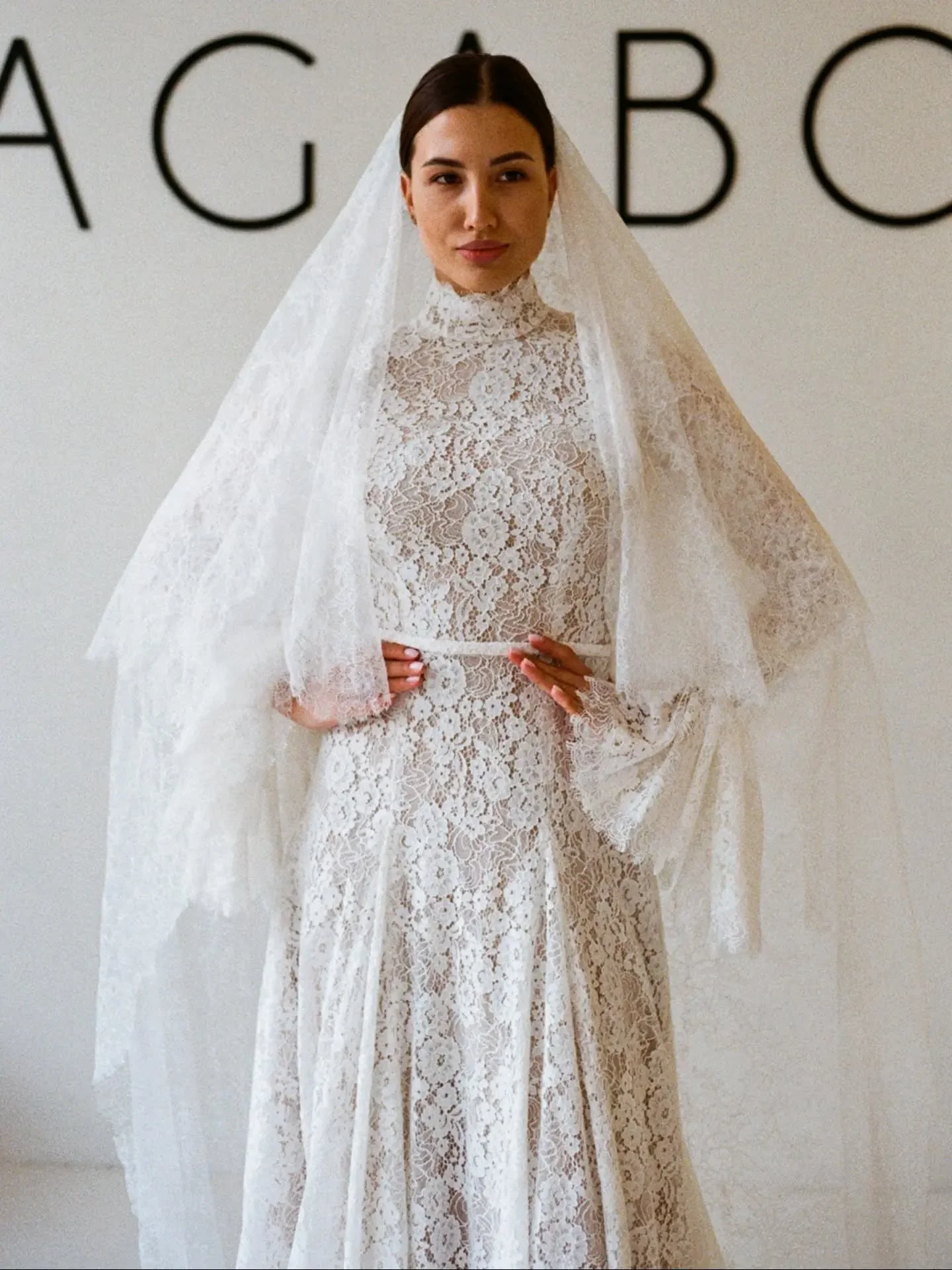 GOTHIC LACE // When you need a bit of drama, the @vagabond_bridal lace Ruby gown is our go-to call. Bridal vampire chic 💅