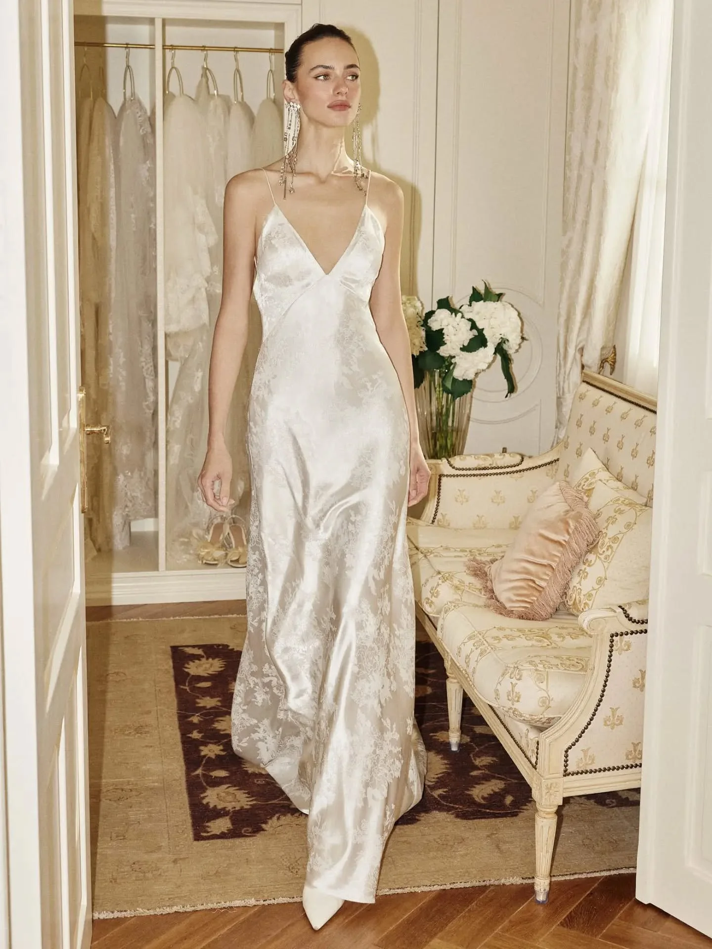 MARINE // Newness from the brand new @_houseofflora_ _ floral satin slinky slip dress is ready for brides to fall on love with at Heart Aflutter