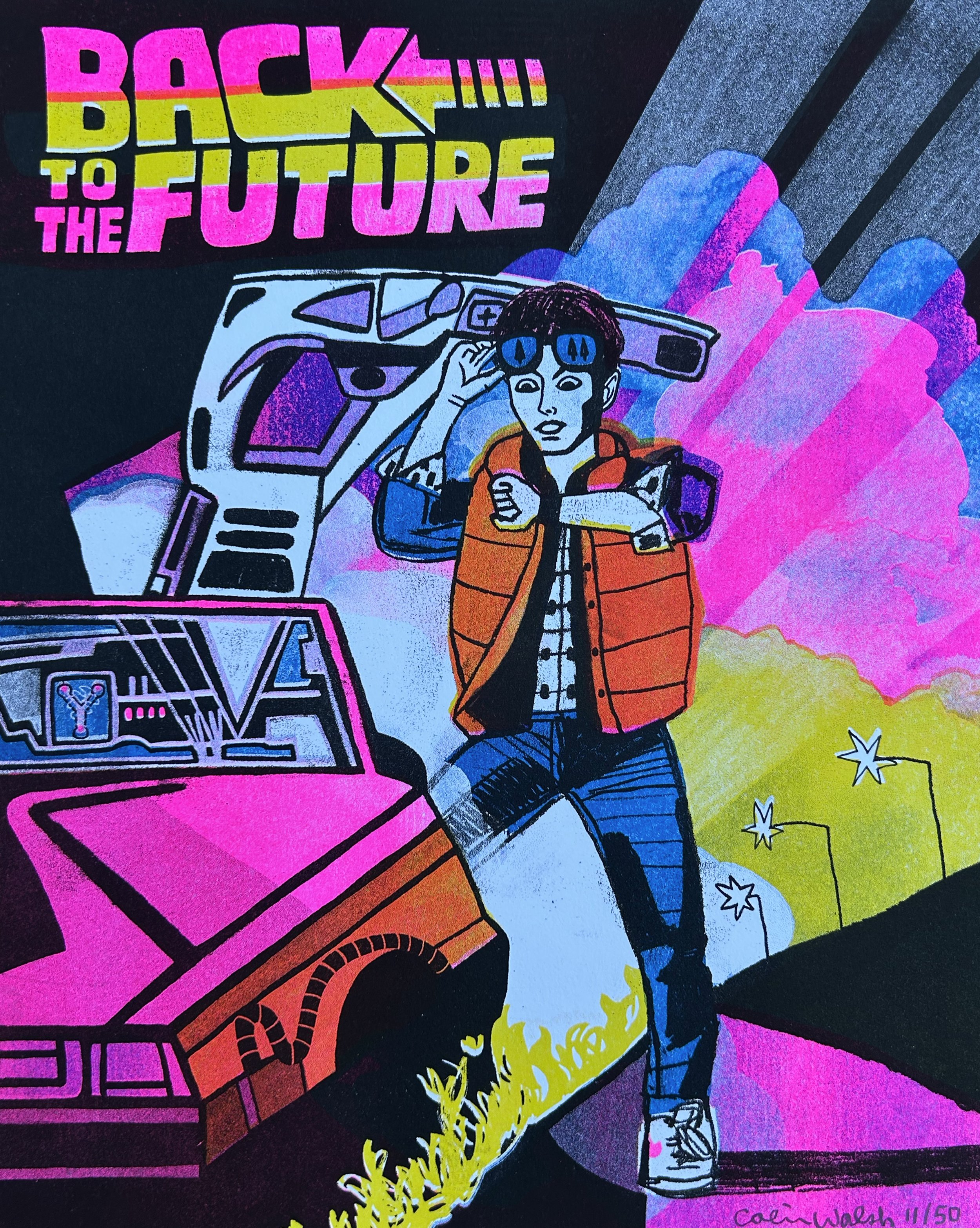 Back to the Future Risograph Print