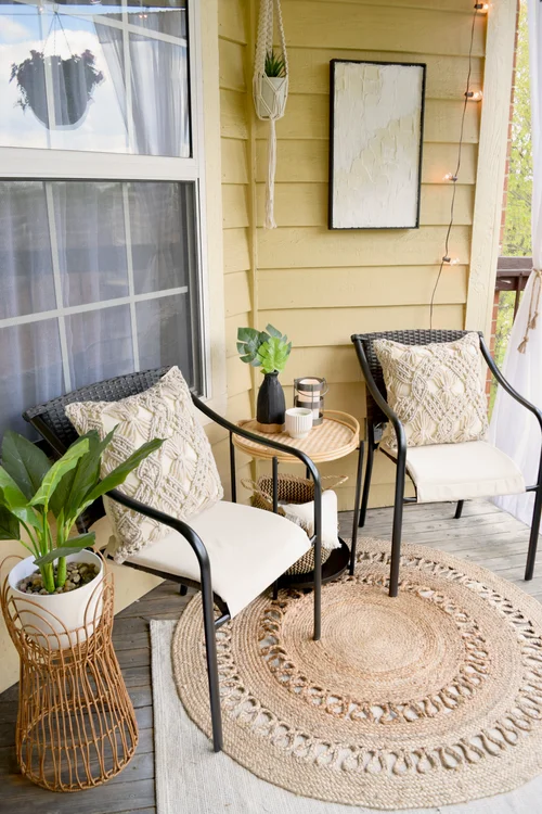 Renter Friendly Townhouse Patio Makeover My DIY'd Boho Patio Tour (Renter-Friendly) — Actually Alli | DIY, Home Decor & Lifestyle