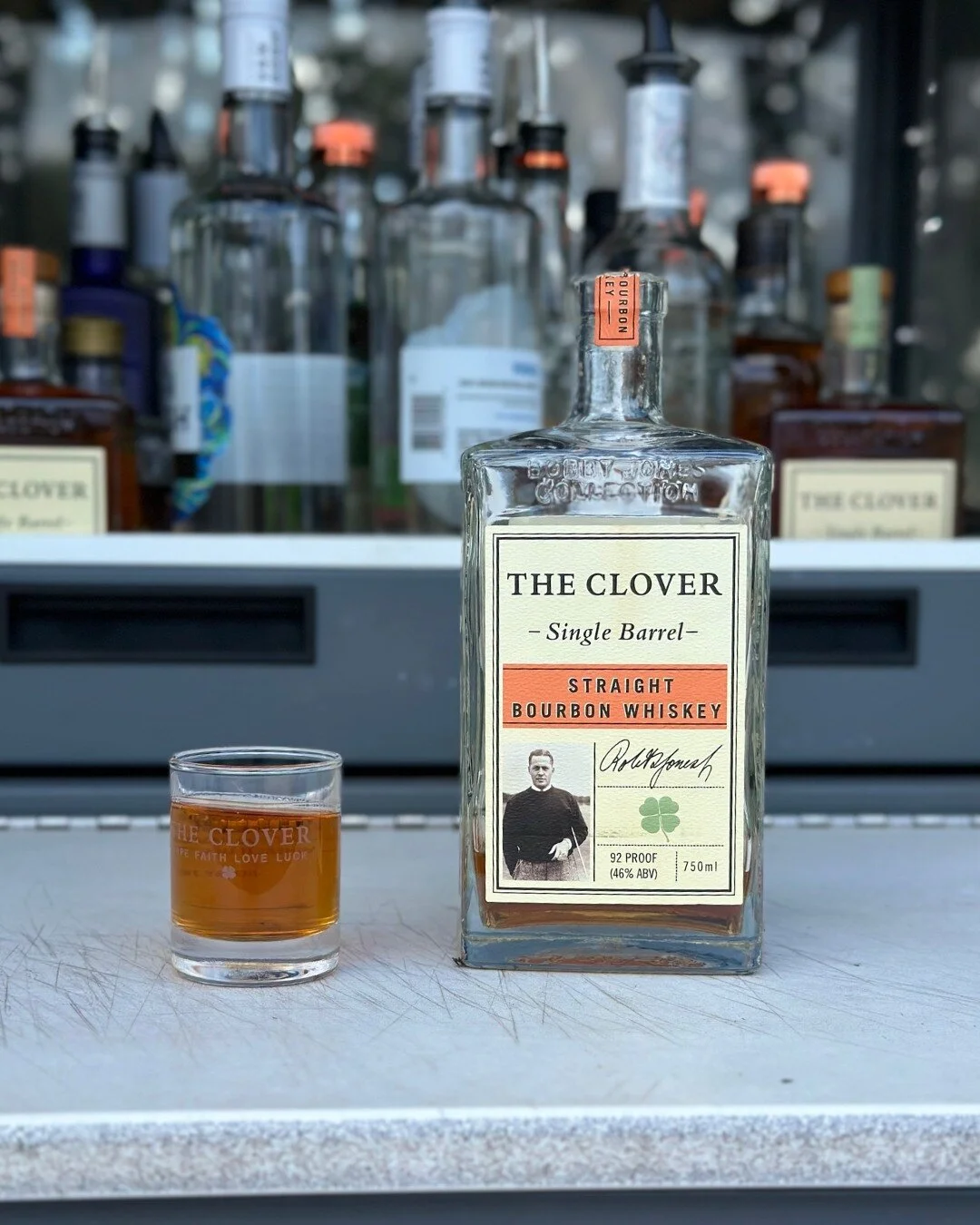 It&rsquo;s a winning #WhiskeyWednesday with a glass of liquid double gold in hand. ⁣
⁣
⁣
⁣
Get your award-winning bottle of Bobby Jones' The Clover Whiskey delivered to your door when you order on our website.