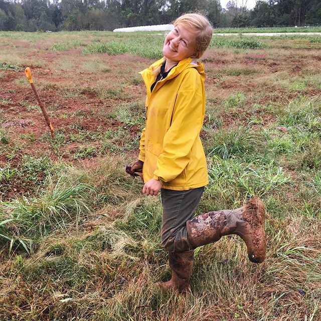 Anna showin&rsquo; off her updated fall fashion looks &mdash;Carolina Clay platforms (and the new farm plot!!) Just starting to work our land at the @breezeincubator farm right outside Hillsborough, NC! Stay tuned for more about our sweet lil beginni