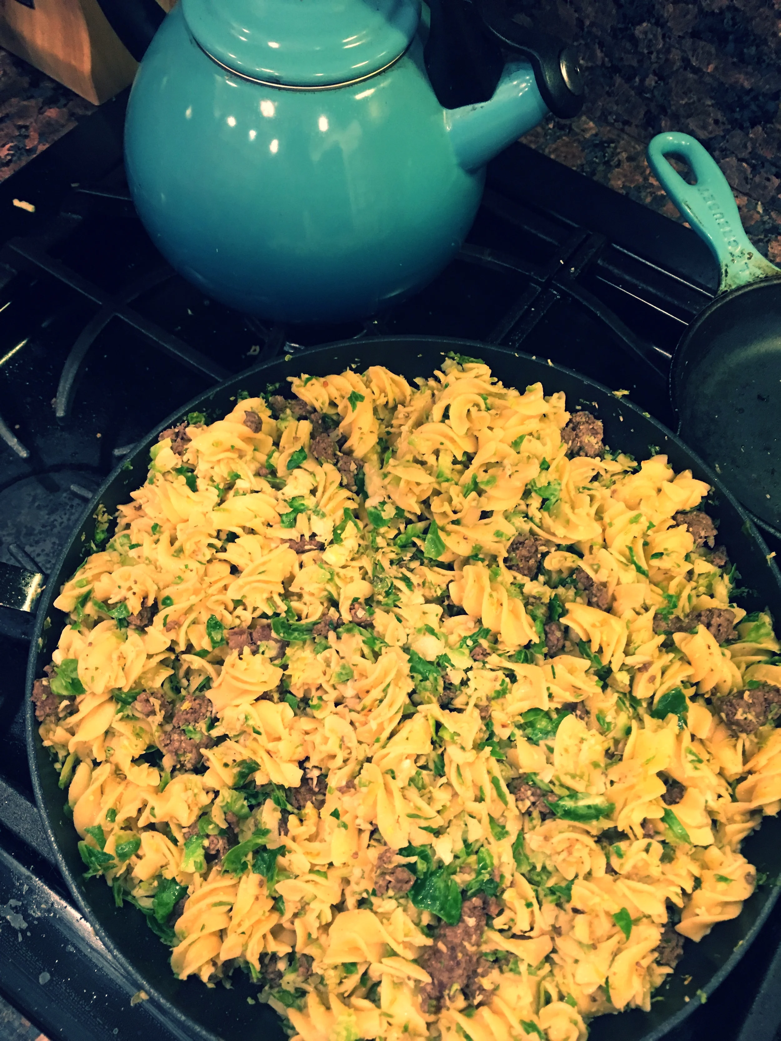 Shredded Brussels Sprouts Pasta