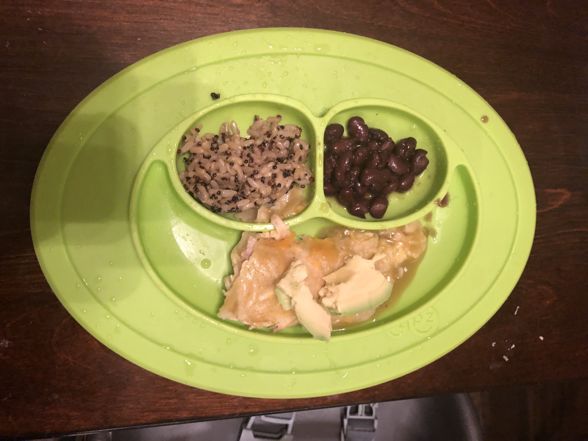 paleo enchiladas, rice and beans