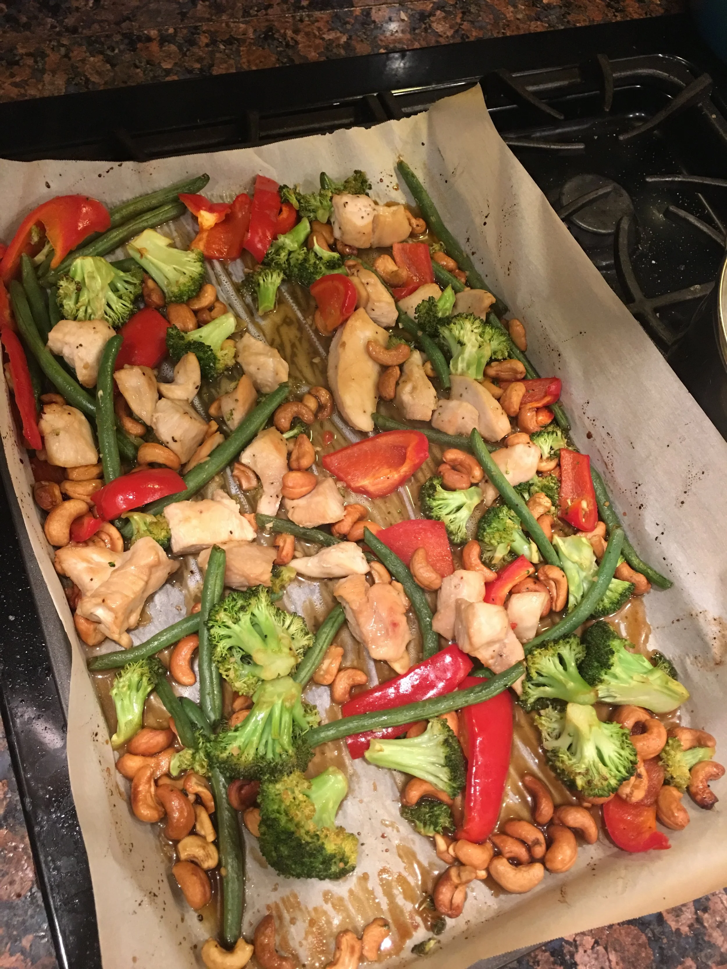 Sheet Pan Cashew Chicken