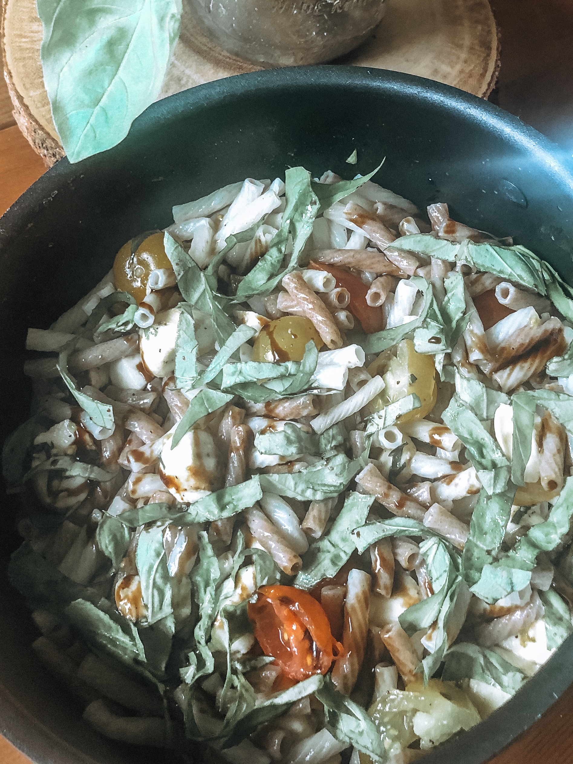 Caprese Pasta Salad with Balsamic Reduction