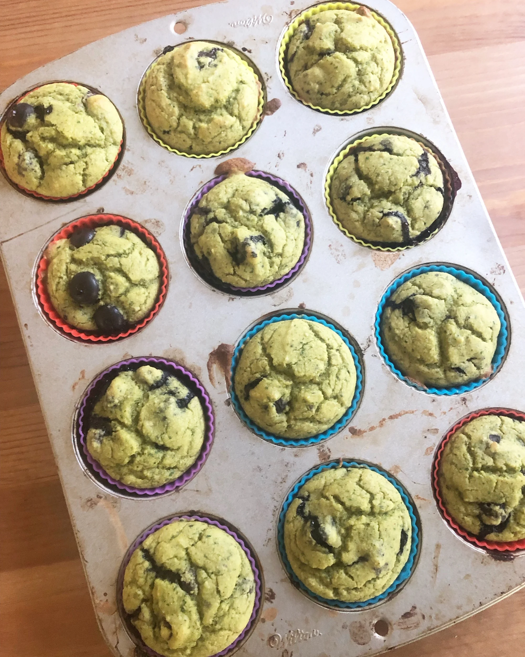 Paleo spinach blueberry muffins