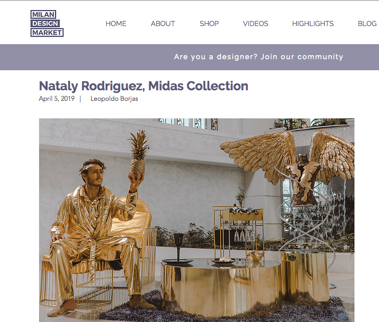 NATALY RODRIGUEZ MIDAS COLLECTION- DESIGN WEEK MILAN 