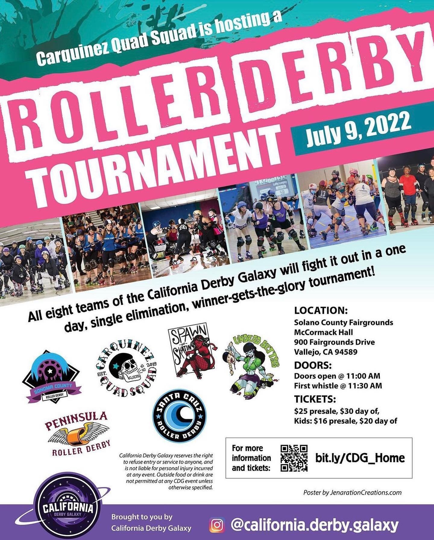 Who&rsquo;s ready for this weekend! You can still grab tickets at https://m.bpt.me/event/5460107 

#rollerskating #rollerderby #bayarea #californiaderbygalaxy #bayareaskaters #bayarearollerderby #bayareaevents