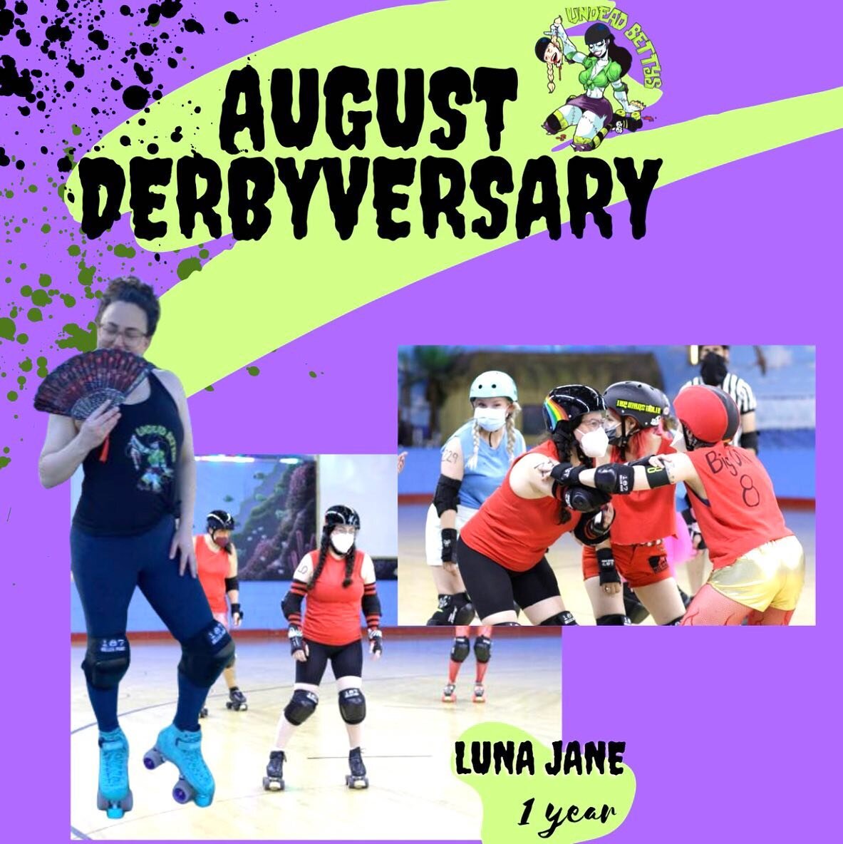 Happy Derbyversary Luna.  We&rsquo;re so lucky to have you in our league 💜💚🖤