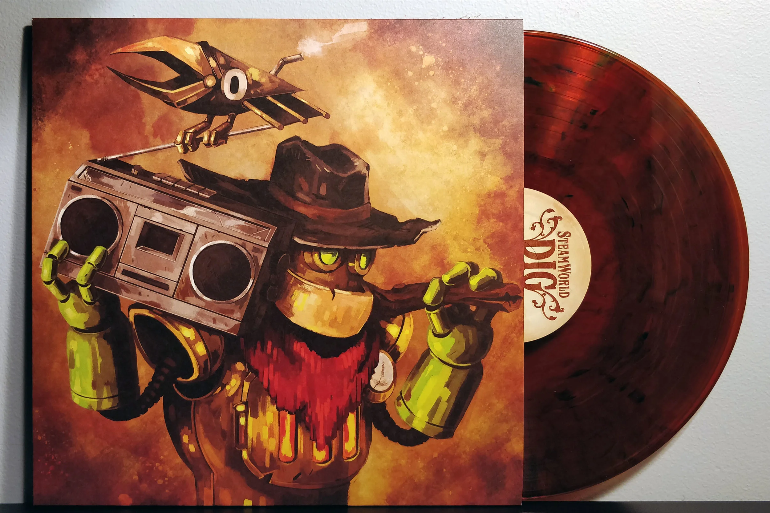 SteamWorld Dig by Jonas Kjellberg & H.M. Hammarin pressed on “Dirt -Brown” vinyl by Fangamer