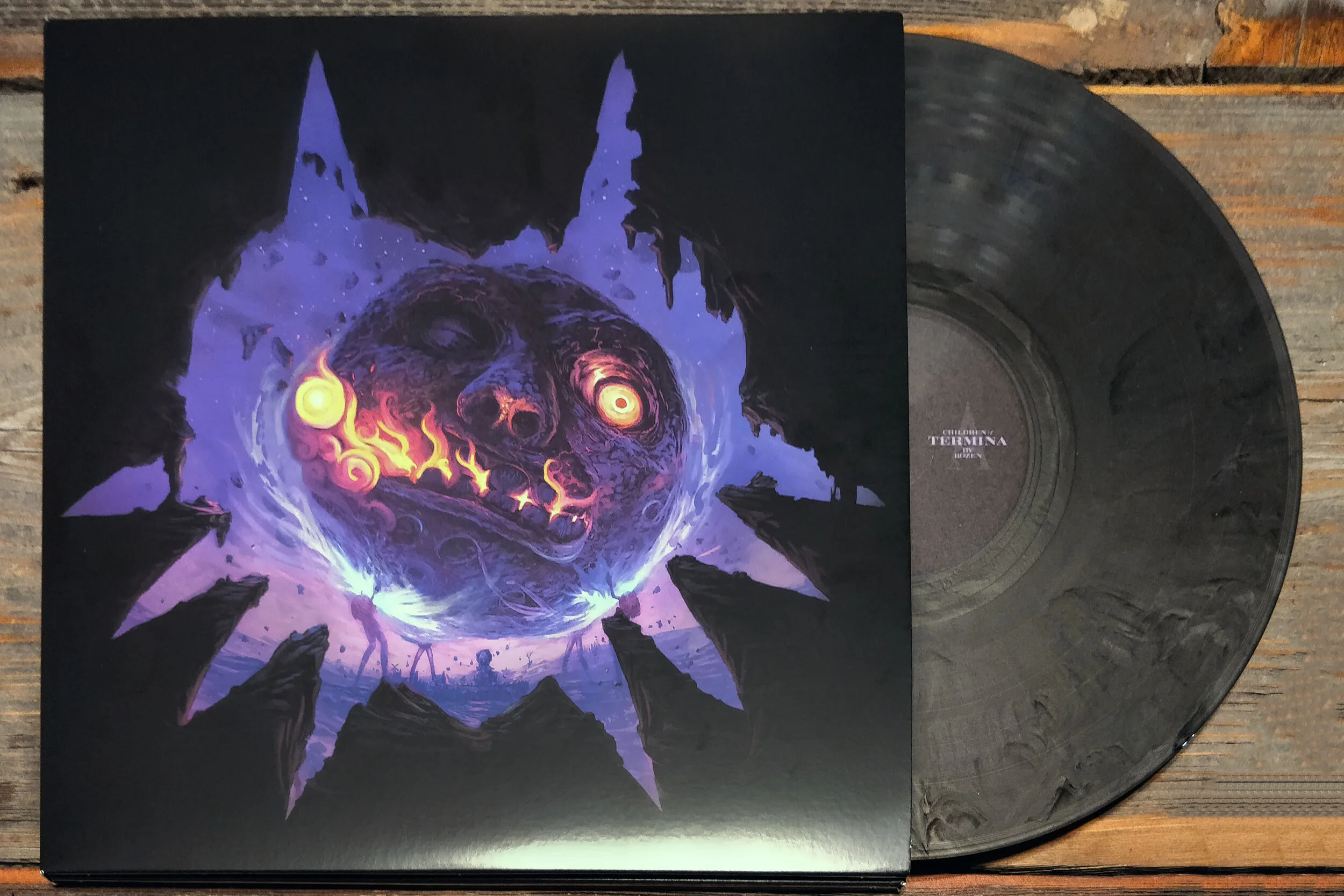 Children of Termina by Rozen pressed on silver and black swirl vinyl by Materia Collective