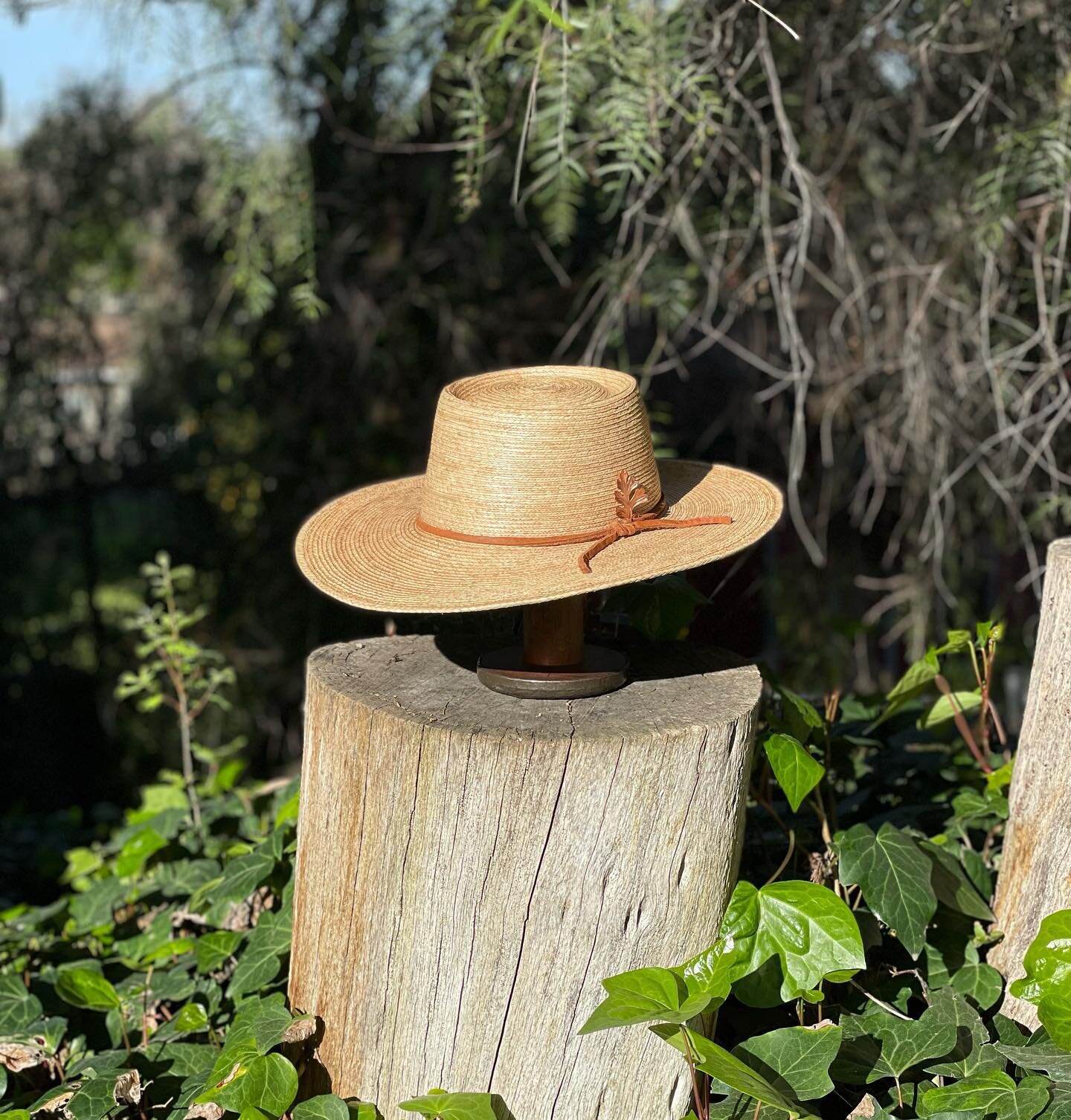 Sombrero: El Poche (redondo) 
Brim: 4 inch S-deck
Hatband: Cuero casta&ntilde;a (piel de toro) de @finnsleathershop 
Talisman: Upcycled Copper Lobata Oak leaf de @simplewealthart 
Color: Oak
.
.
.
.
.
.
.
.
.
.
Sombrero blank created by Manuel Lux

 