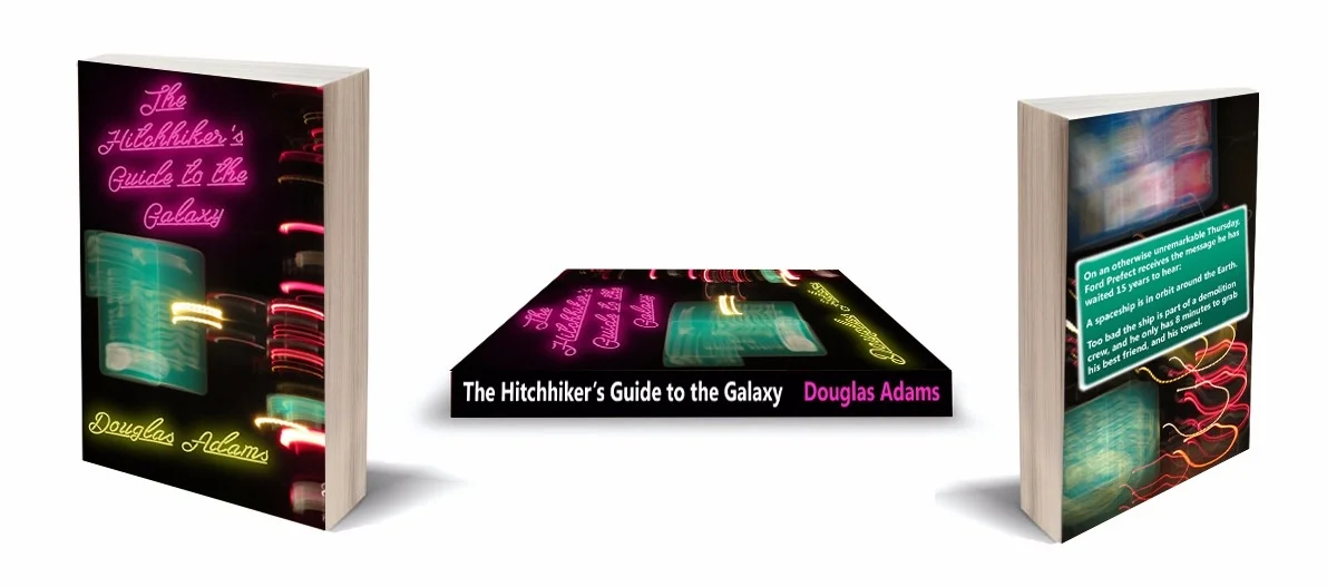 Douglas Adam's A Hitchhiker's Guide to the Galaxy book cover design