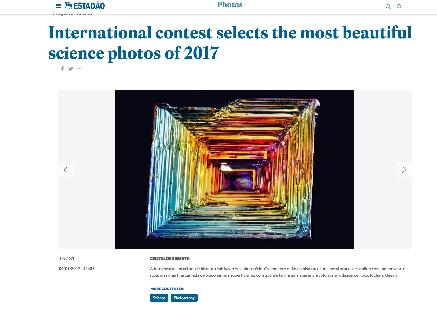International Science Website - Feature