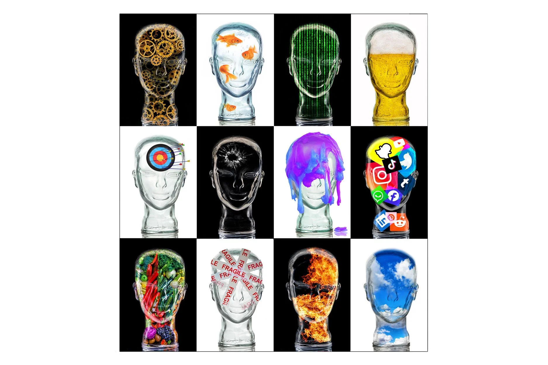 Find Your Head Space # 3 (12" x 12" Mounted Print)