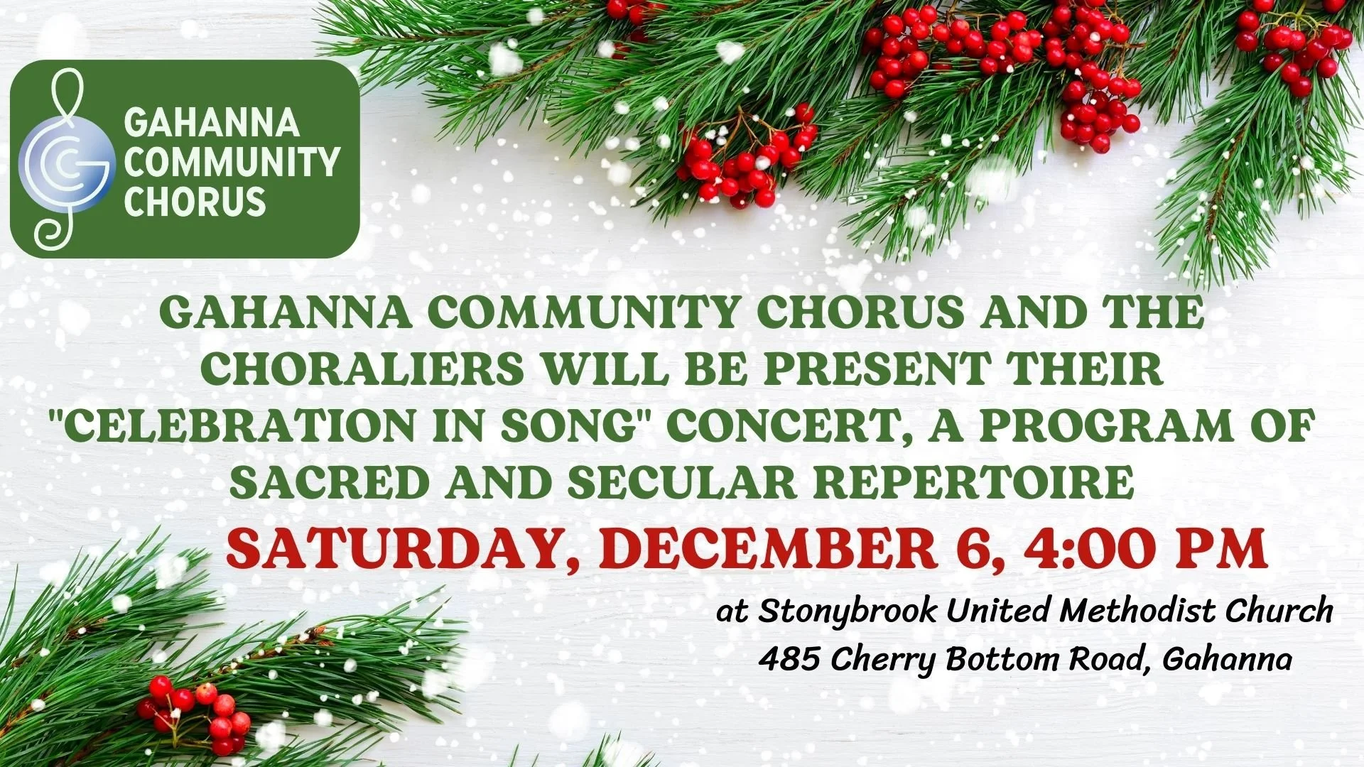 Gahanna Community Chorus  "Celebration in Song" concert,