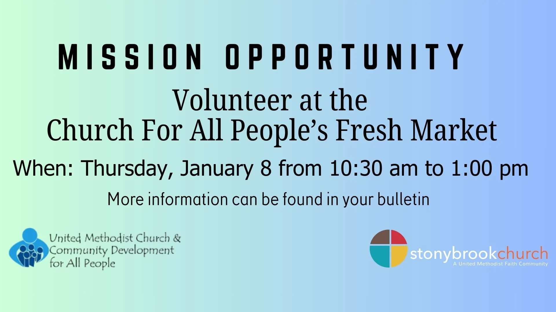 Volunteer at Church for All People's Fresh Market