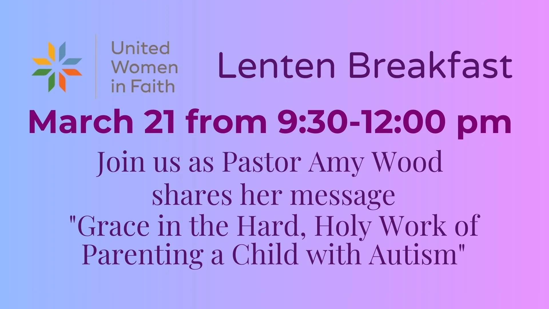 United Women in Faith Lenten Breakfast