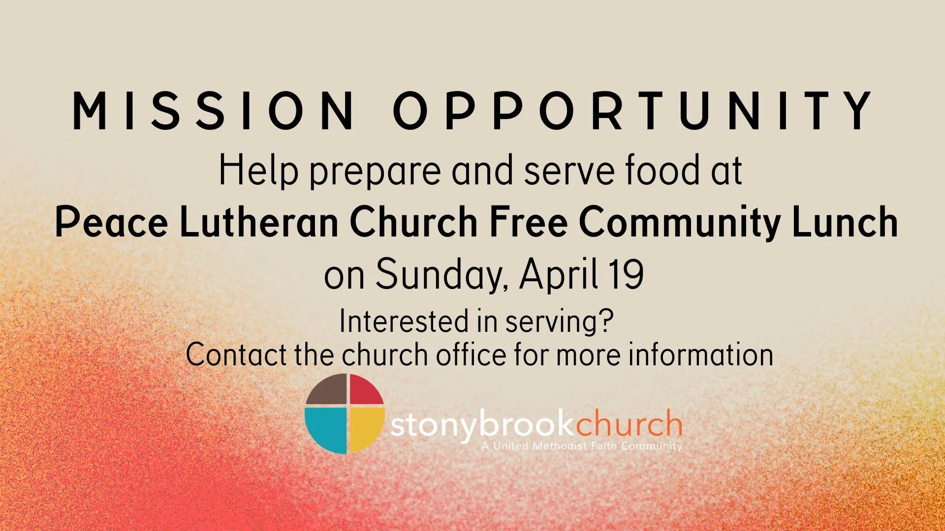 Mission Opportunity Peace Lutheran Church Free Community Lunch