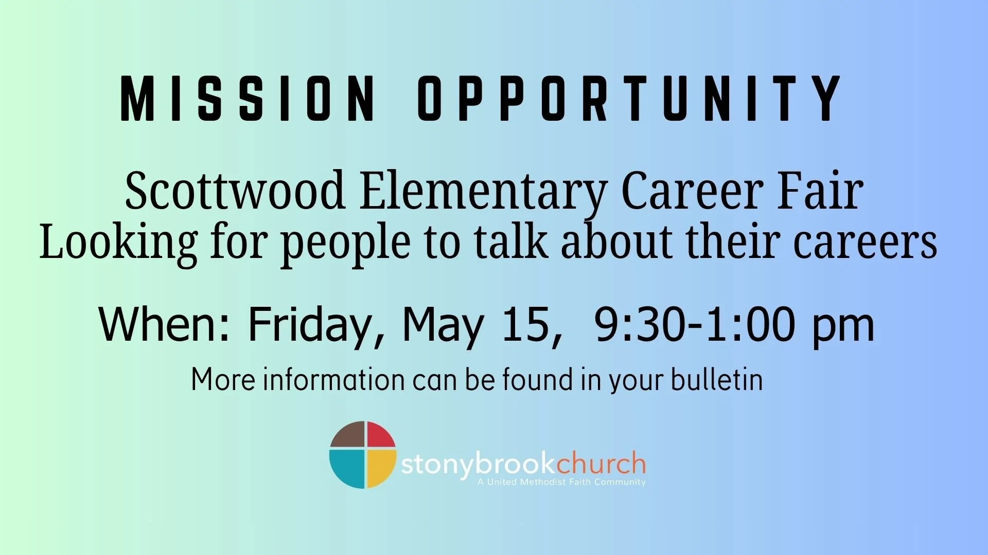 Friday, May 15, Scottwood Elementary 