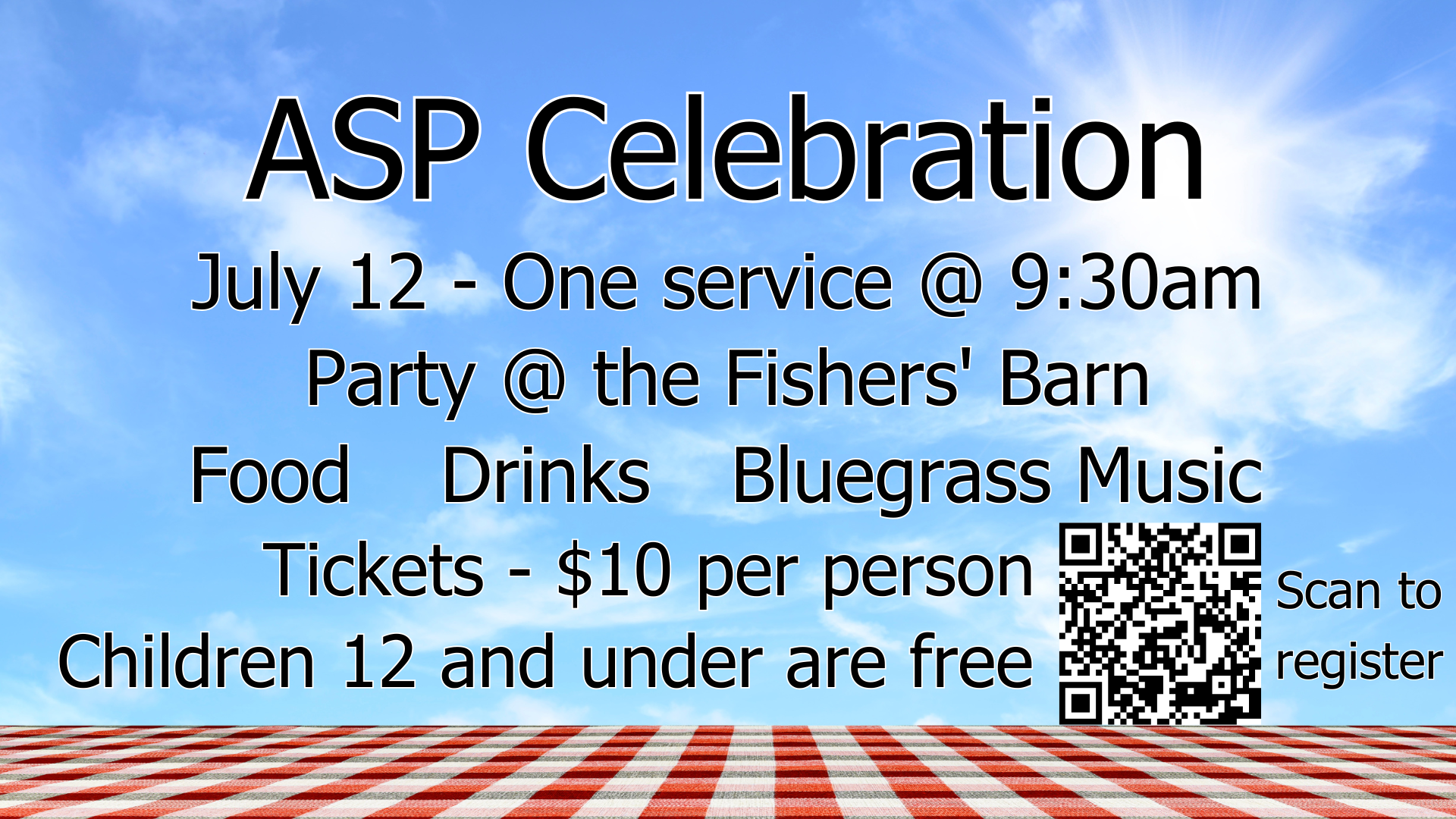 ASP Celebration One Service at 9:30 am 