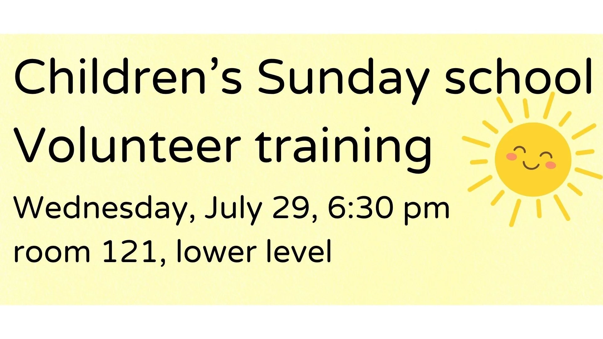 Children's Sunday School Volunteer Training
