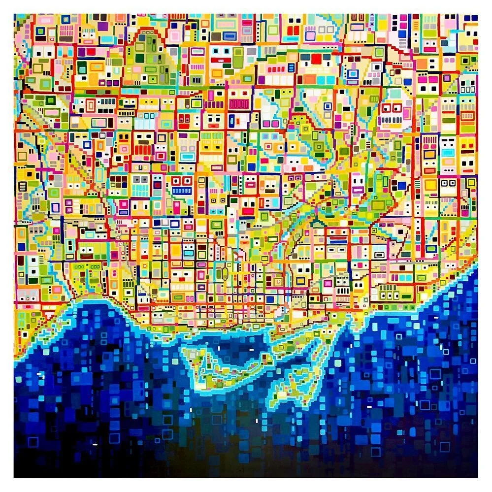 New Work: HEY TORONTO! (25x25in.) Will be on view this weekend @artistprojectto in booth 1027. Opening party is tonight. DM me if you&rsquo;re interested. Special Limited Edition Hand Embellished prints are now available online. There are only 25. Li