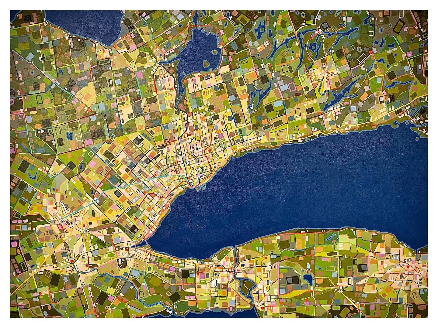 New Work: SOUTHERN ONTARIO
36x48in. acrylic on Canvas, 2023.
.
#art #maps #mapping #toronto #ontario #lakeontario #iamjamesfowler