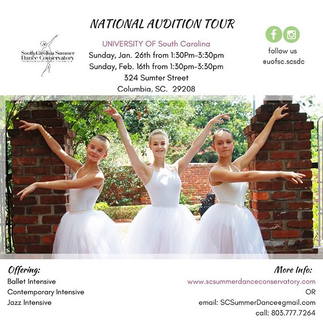 Audition season is coming...
&bull;
&bull;
These are just two of our dates. Go check out our website (link in the bio) for all dates and locations!
#scsdc2020