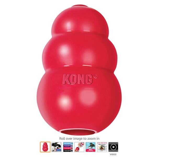 KONG Classic Dog Toy, Durable Natural Rubber- Fun to Chew, Chase &amp; Fetch- For Medium Dogs