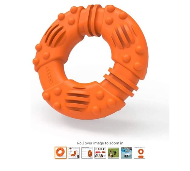 GUCHO Freezable Dog Chew Toys for Teething Dogs - All Natural Rubber Puppy Teether