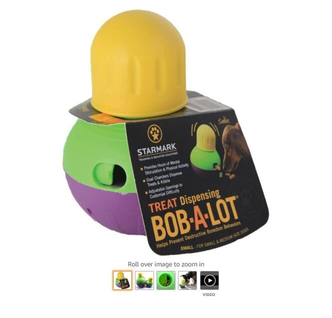 Starmark SMBALS Bob-A-Lot Interactive Dog Toy, Small
