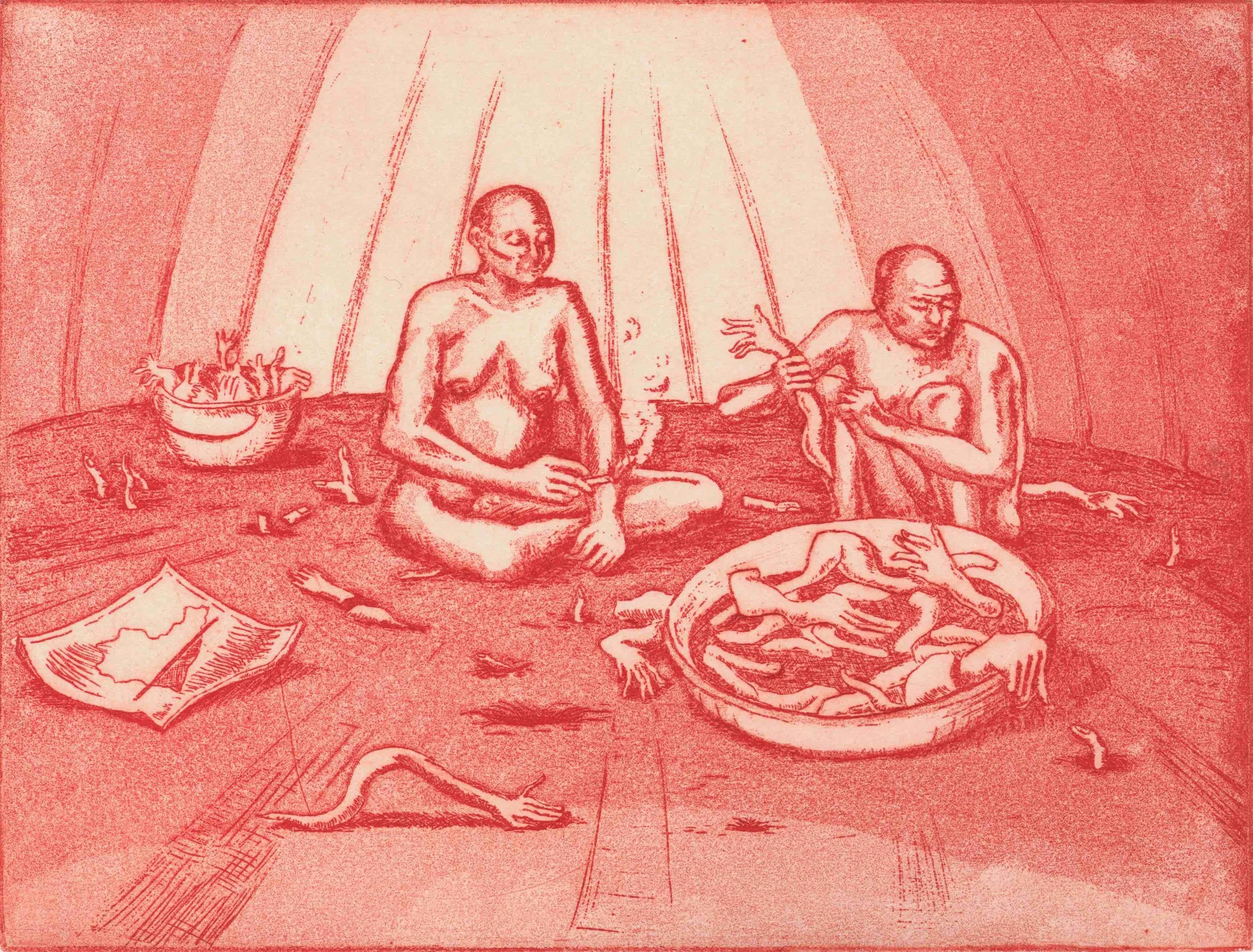 Who's the exotic? #1 - etching on aluminium printed on paper