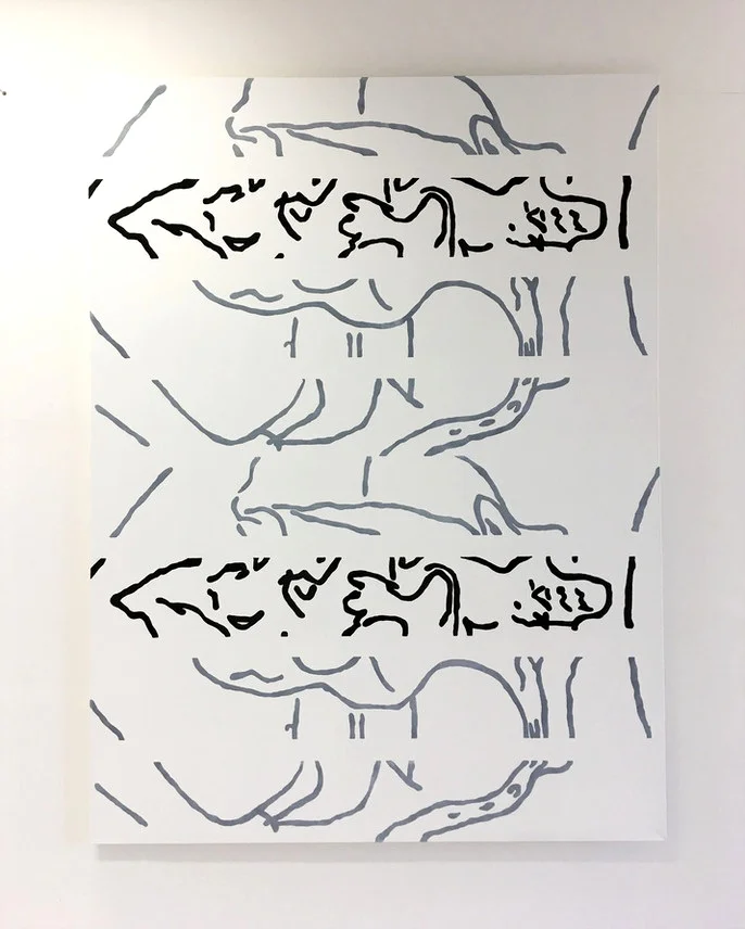 Untitled Gloss and primer paint on canvas 2018