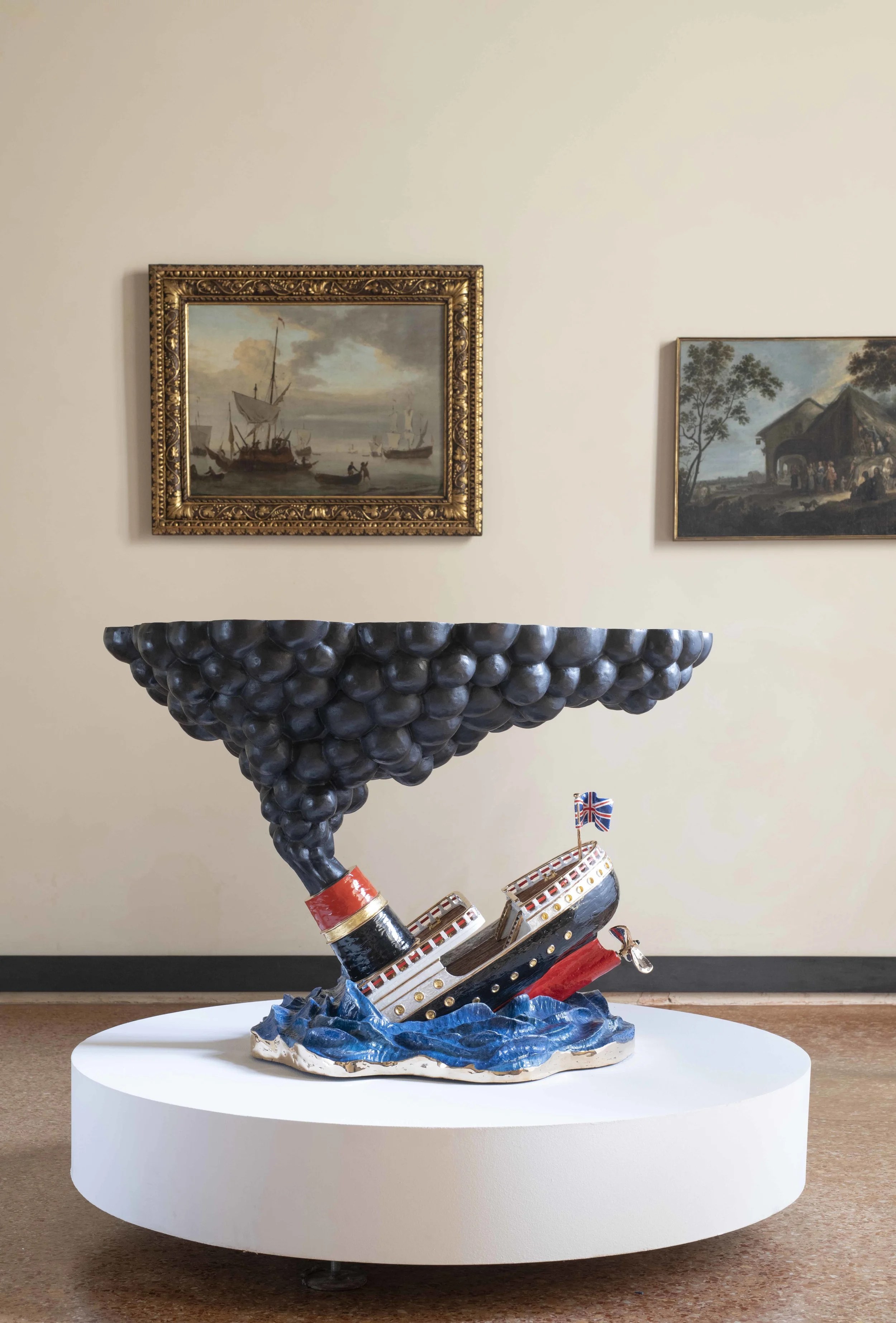 Studio Job’s Sinking Ship piece on show, as part of the Acqua Alta installation