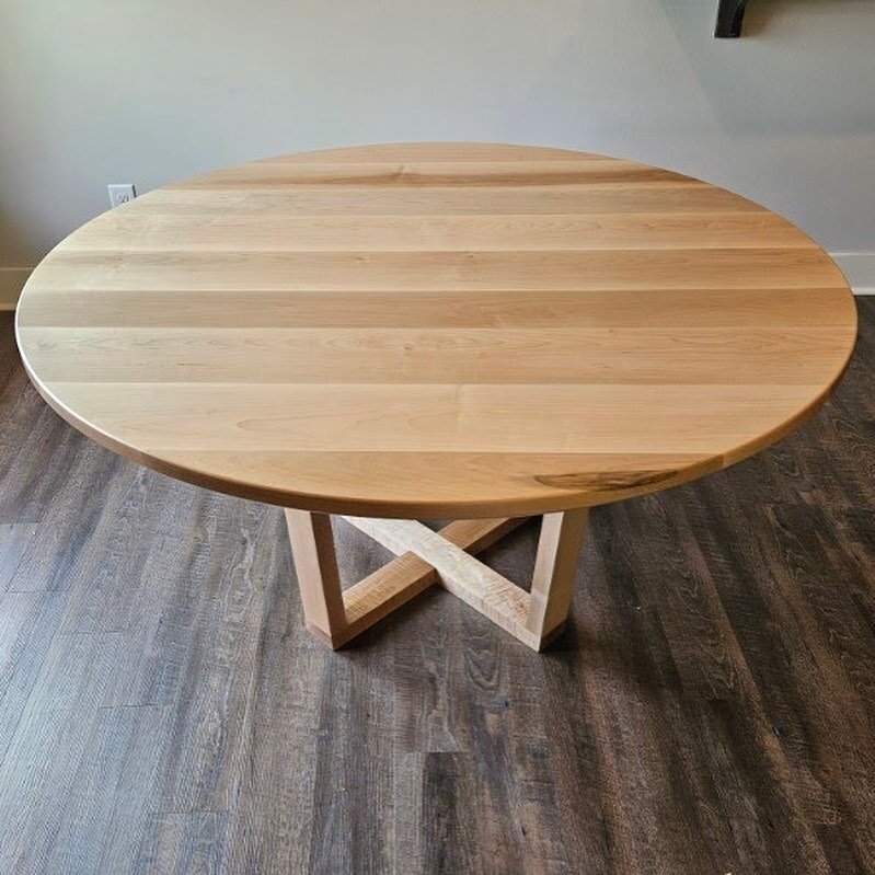5&rsquo; Solid Maple Dining Table 
&bull;
Maple is one of those woods that has real hidden beauty if it fits your style. It&rsquo;s kind of the do it all material. You can stain it, paint it, clear coat it or turn it into a game table too!
&bull;
If 